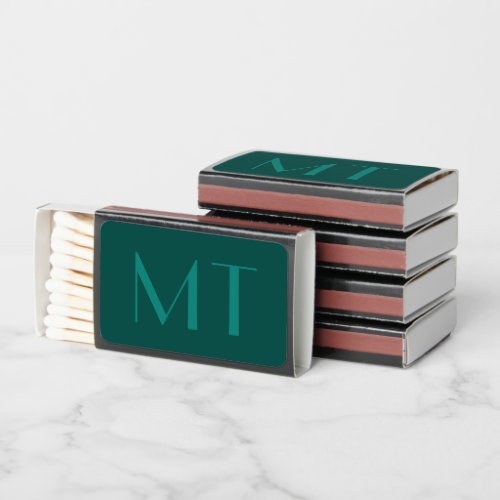 Minimalist Modern Teal Elegant Favor Matchboxes