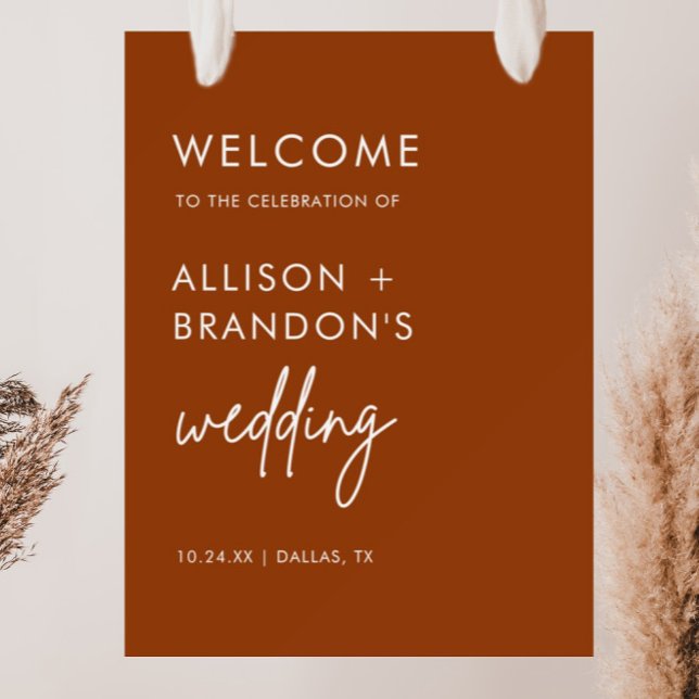 Minimalist Modern Terracotta Wedding Welcome Foam  Foam Board (Creator Uploaded)