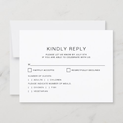 Minimalist Modern Text_Only Wedding RSVP Card