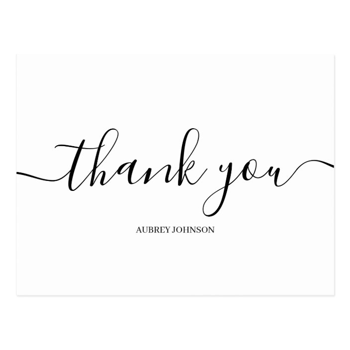 Minimalist Modern Thank You Postcard | Zazzle.com