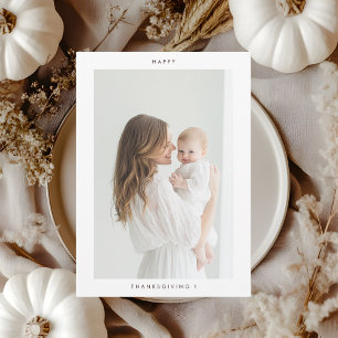Minimalist Modern Thanksgiving Photo  Invitation