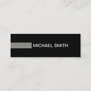 Minimalist Modern Titanium Elegant Black Mini Business Card