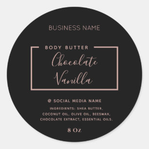 Minimalist modern typography black product classic round sticker