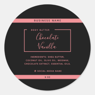 Minimalist modern typography black product label