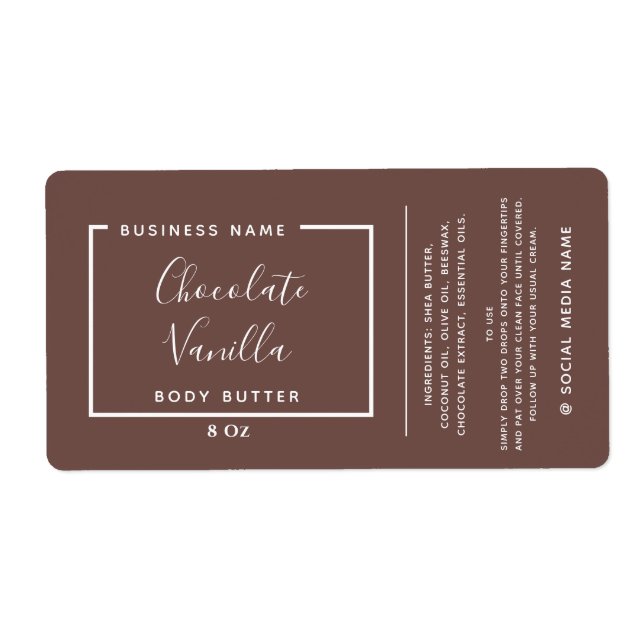 Minimalist modern typography cinnamon  product label (Front)