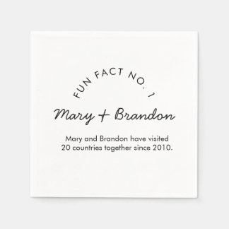 Minimalist Modern Typography Fun Fact Wedding Napkins