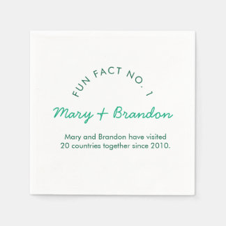Minimalist Modern Typography Fun Fact Wedding Napkins