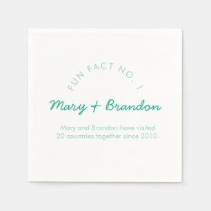 Minimalist Modern Typography Fun Fact Wedding Napkins