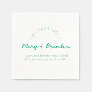 Minimalist Modern Typography Fun Fact Wedding Napkins