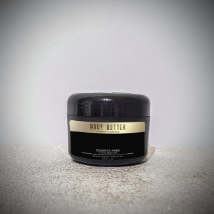 Minimalist modern typography gold black label