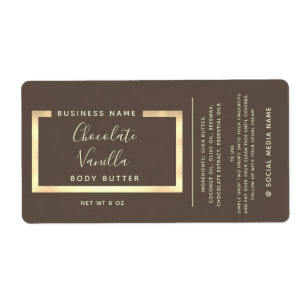 Minimalist modern typography gold frame label