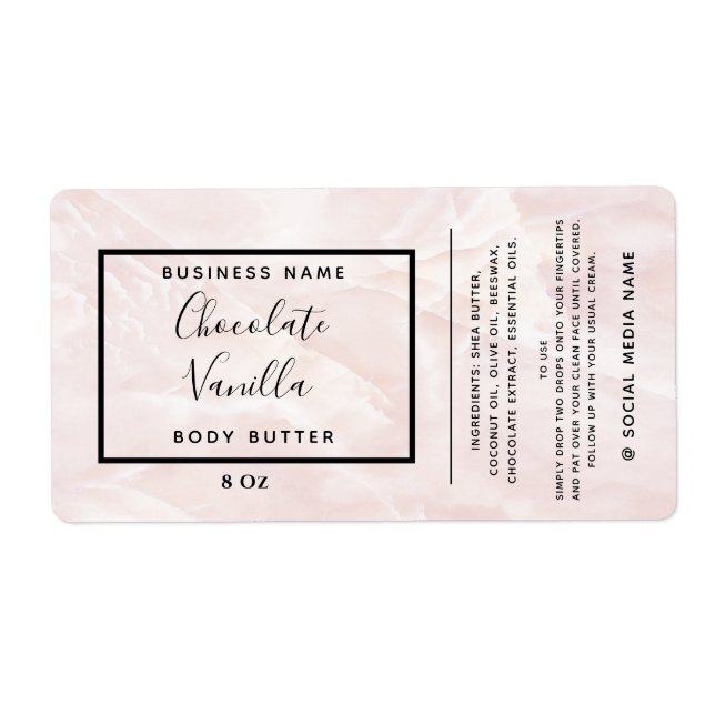 Minimalist modern typography  marble label (Front)