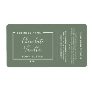 Minimalist modern typography olive product label