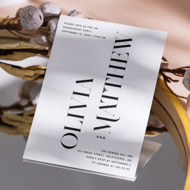 Minimalist Modern Typography | Photo Engagement Invitation (Creator Uploaded)