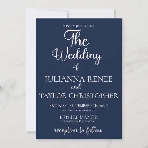 Minimalist Modern Typography Photo Wedding  Invitation