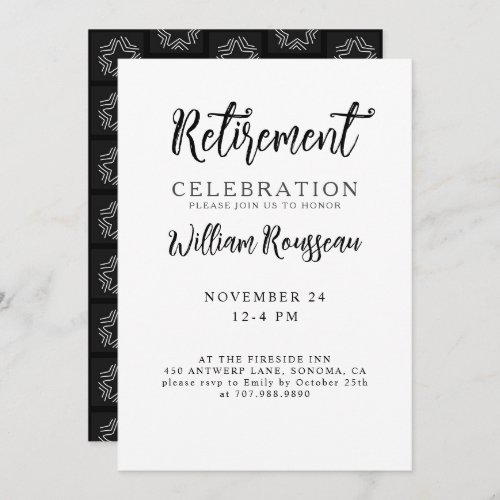 Minimalist Modern Typography Retirement Party  Invitation