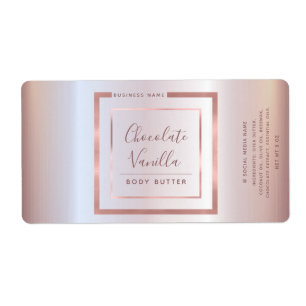 Minimalist modern typography rose gold frame foil label