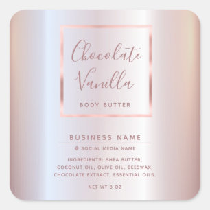 Minimalist modern typography rose gold frame square sticker