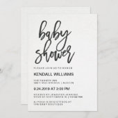 Minimalist Modern Typography Unisex Baby Shower Invitation (Front/Back)