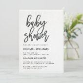 Minimalist Modern Typography Unisex Baby Shower Invitation (Standing Front)