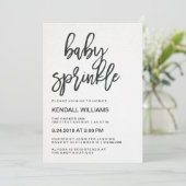 Minimalist Modern Typography Unisex Baby Sprinkle Invitation (Standing Front)