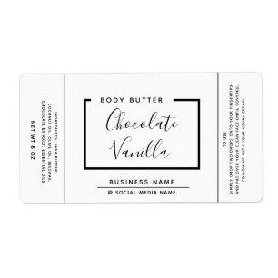 Minimalist modern typography white product label