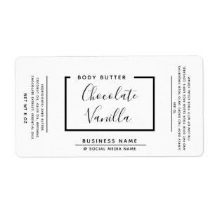 Minimalist modern typography white product label