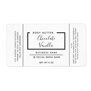 Minimalist modern typography white product label