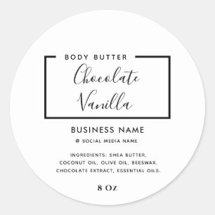 Minimalist modern typography white  product label