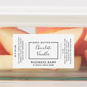 Minimalist modern typography white product label