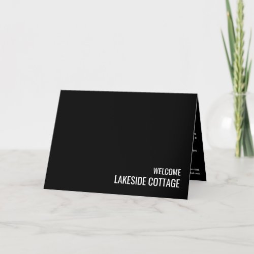 Minimalist Modern Vacation Rental Welcome Letter Thank You Card