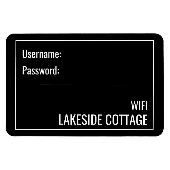 Minimalist Modern Vacation Rental Wifi Magnet (Horizontal)