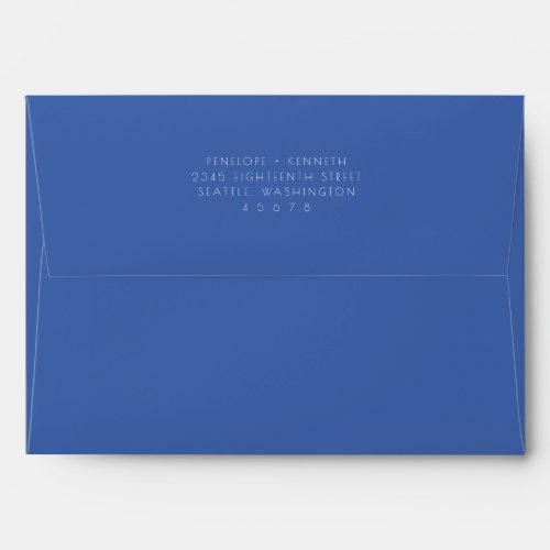 Minimalist Modern Vintage French Blue Wedding  Envelope