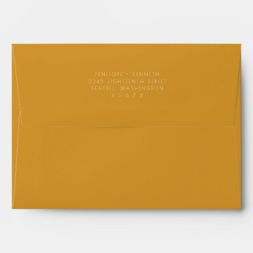 Minimalist Modern Vintage Mustard Return Address Envelope