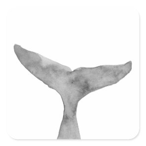 Minimalist Modern Watercolor Whale Fluke  Square Sticker