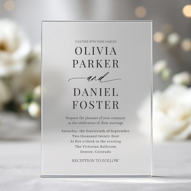 Minimalist Modern Wedding Acrylic Invitations (Creator Uploaded)