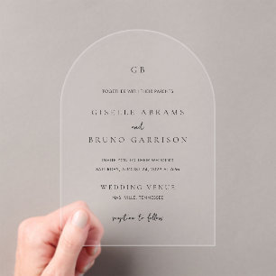 Minimalist Modern Wedding Acrylic Invitations