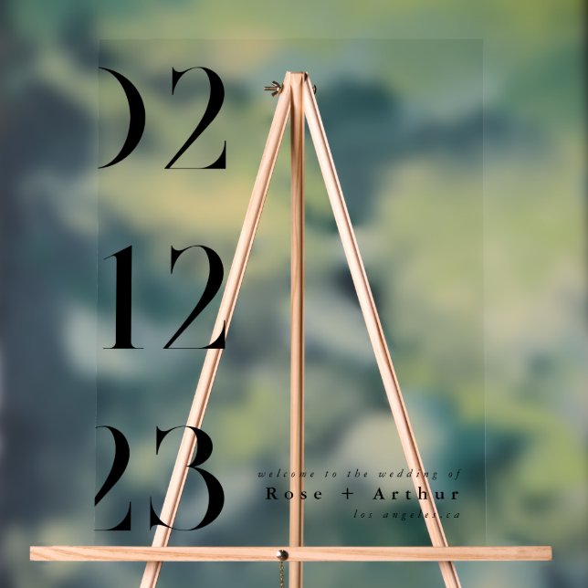 Minimalist Modern wedding Acrylic Welcome Sign (Neutral)