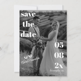 MINIMALIST MODERN WEDDING BLACK & WHITE SAVE THE DATE