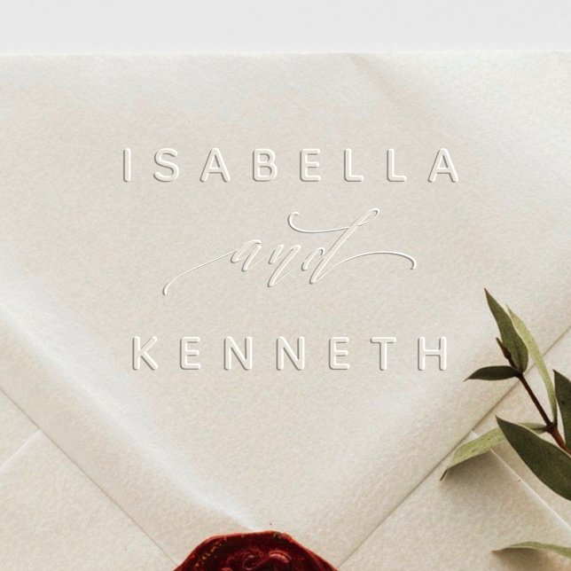 Minimalist Modern Wedding Couple Custom Names Embosser (Creator Uploaded)