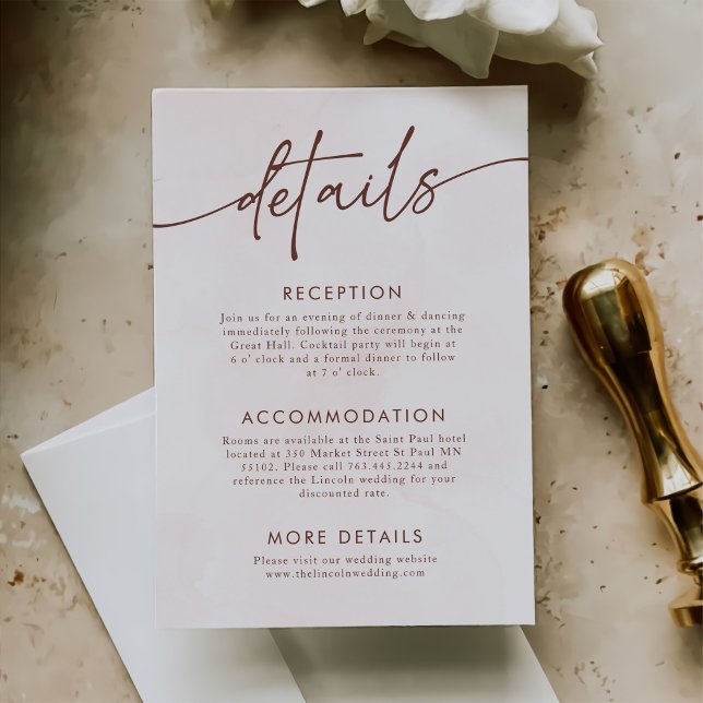 Minimalist Modern Wedding Details Enclosure Card (Creator Uploaded)