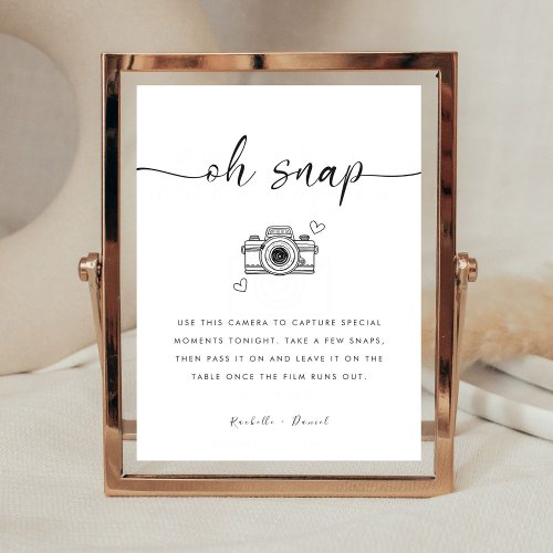 Minimalist Modern Wedding Disposable Camera Sign