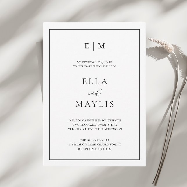 Minimalist Modern Wedding | Elegant Black & White Invitation (Creator Uploaded)