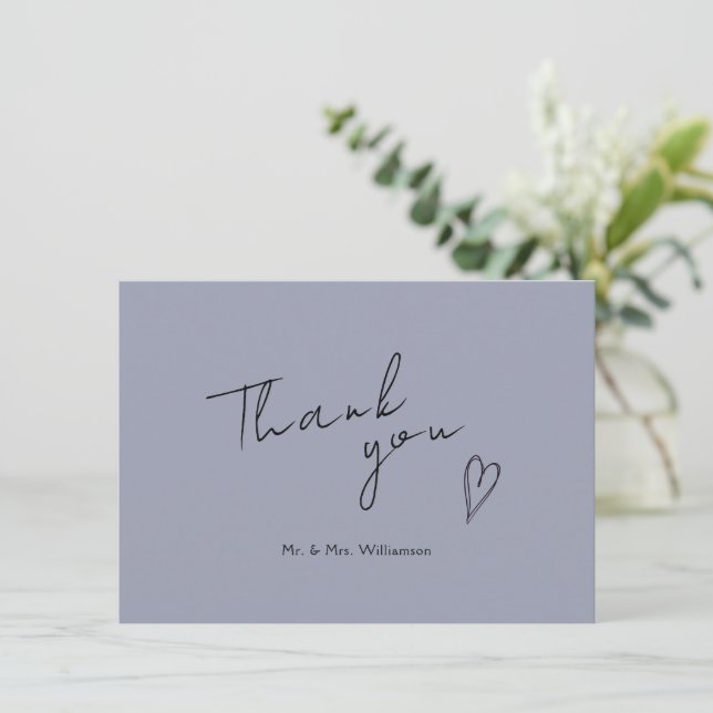 Minimalist Modern Wedding Flat Thank You Card (Standing Front)