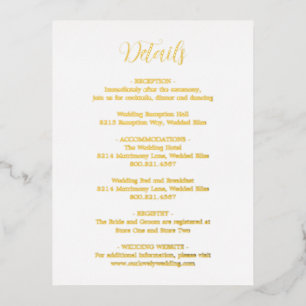 Minimalist Modern Wedding Foil Enclosure Card
