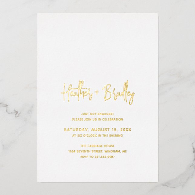 Minimalist Modern Wedding Foil Invitation (Front)