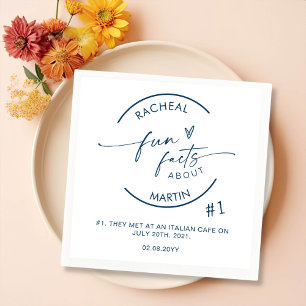 Minimalist Modern Wedding Fun Facts Napkins