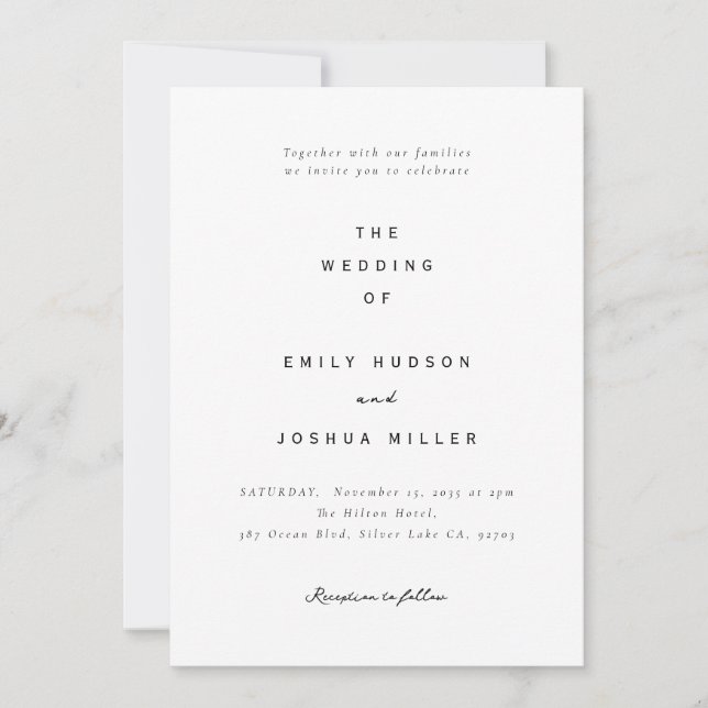 Minimalist Modern Wedding Invitation (Front)