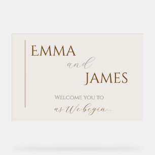 Minimalist Modern Wedding Invitation Acrylic Sign