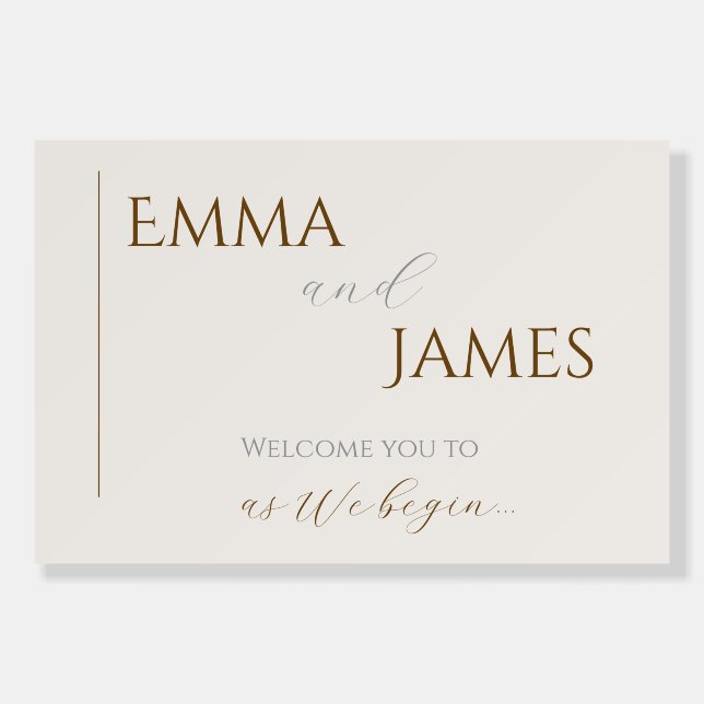 Minimalist Modern Wedding Invitation Foam Board (Front)